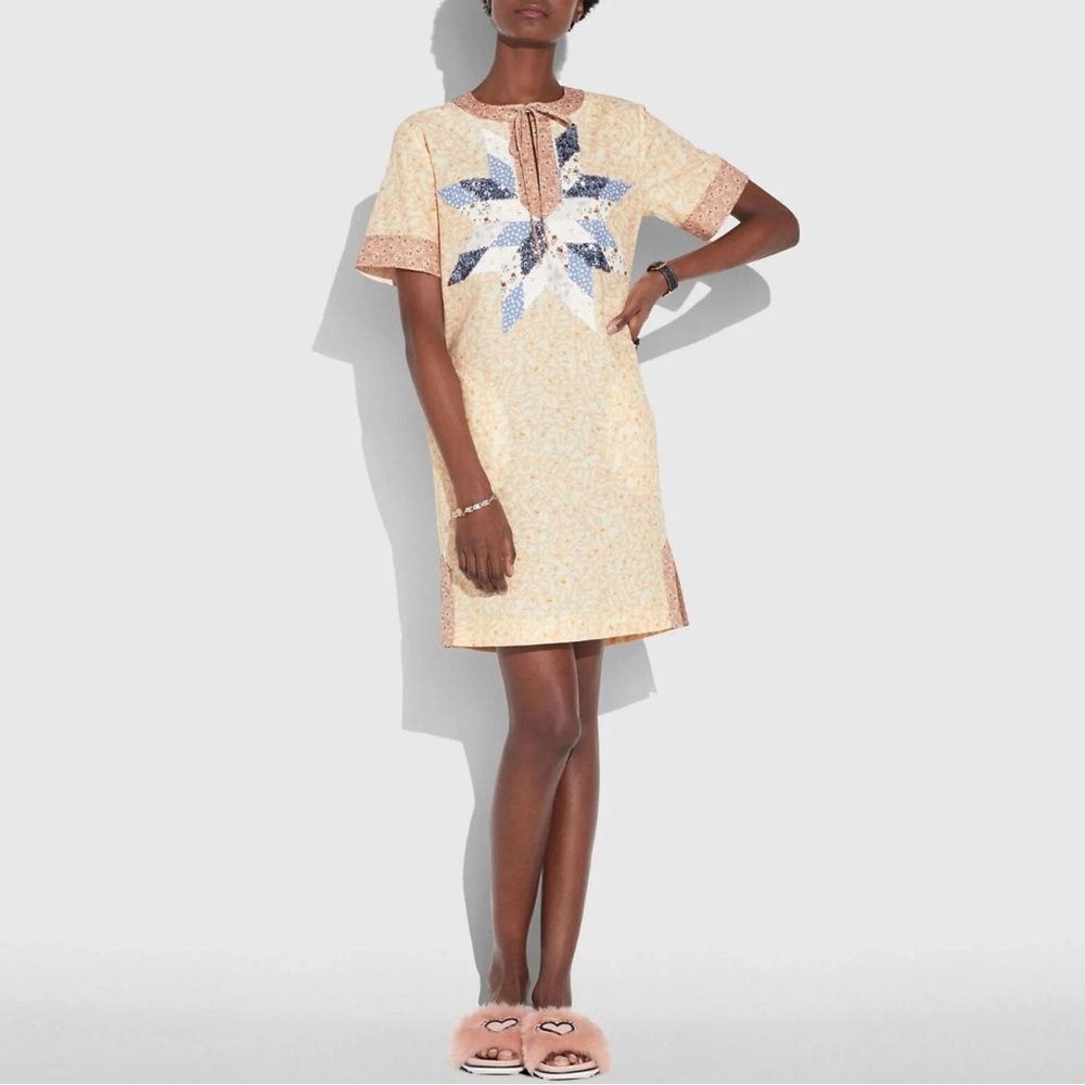 Coach X Keith Haring Quilted Patchwork T-Shirt Dress Size 4 Women